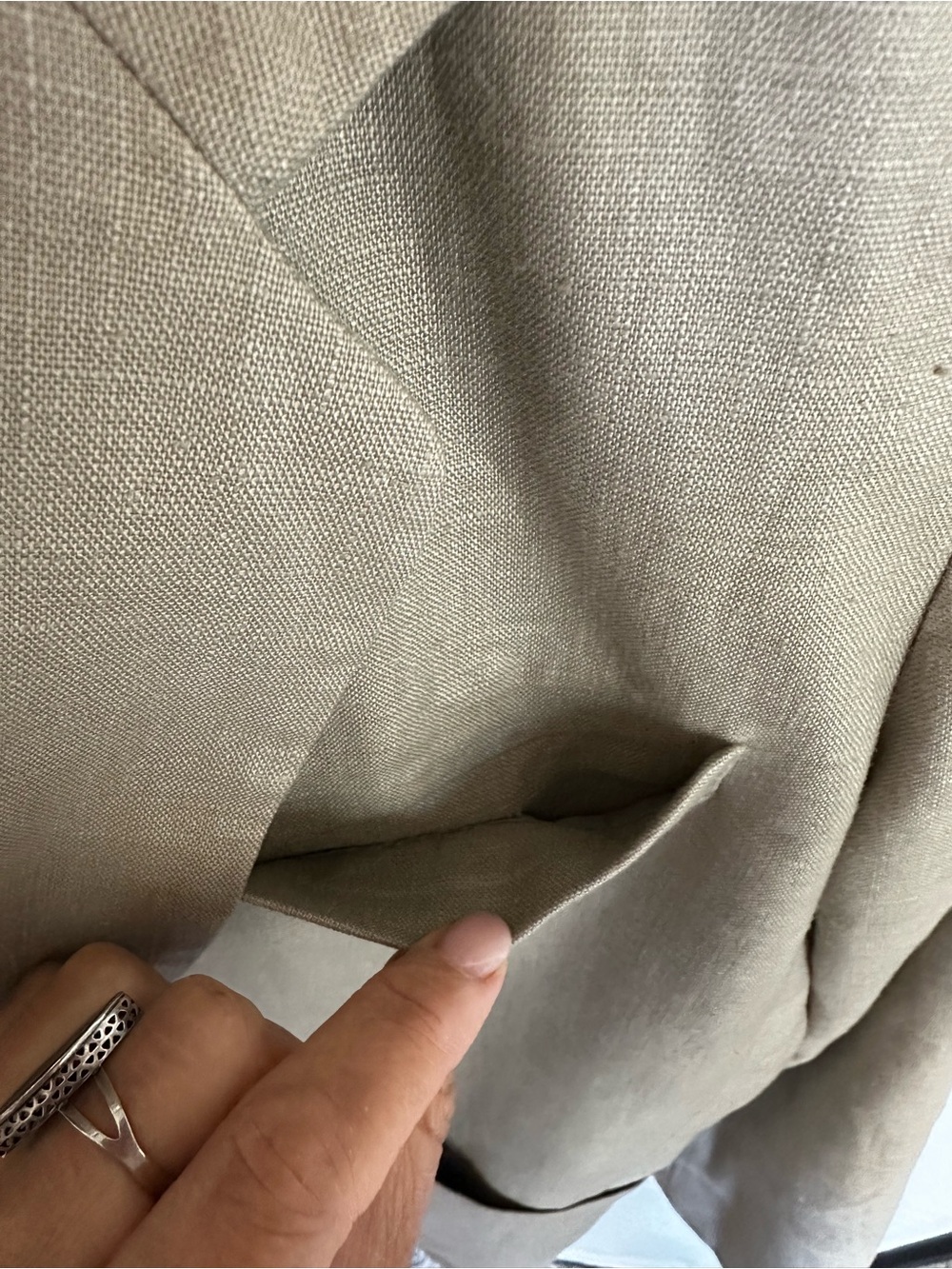 Classiques Entier Petites 100% Linen Blazer Taupe M - Picture 8 of 10